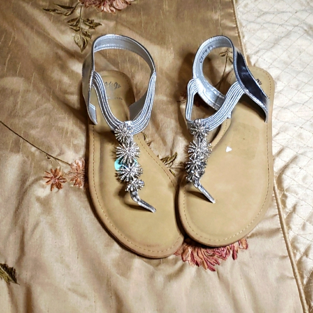Diamond Silver Sandals ❄